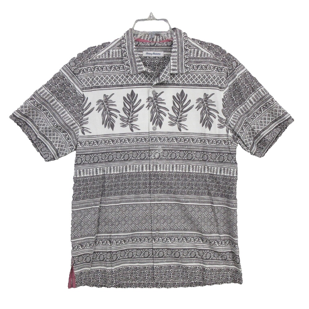Tommy Bahama Men Camp Shirt Medium M Botanical Corder Cocoon Cotton Blend New